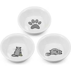 Cat Bowls Set of 3 Porcelain Dog