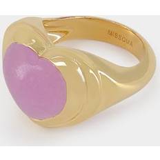 Missoma Gold Rings Missoma Purple Quartz Heart Ring in Gold gold