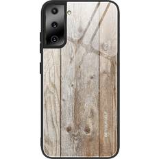 MAULUND Samsung Galaxy S21 Ultra Skal med Glasbaksida Ljust Trä