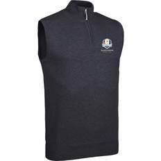 Glenmuir Mens Zip Neck Lightweight Cotton Golf Slipover Charcoal Marl