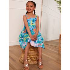 Younger Girls Floral Midi Dress - Blue