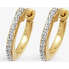 Missoma Earrings Missoma Pave 18ct yellow gold-plated sterling-silver vermeil huggie earrings