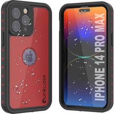 Waterproof Cases iPhone 14 Pro Max Waterproof IP68 Case Punkcase [Red] [StudStar Series] [Slim Fit]