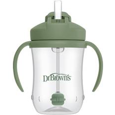 Dr. Brown's Spillfria muggar Dr. Brown's Dr. Brown's Milestones Baby's First Straw Cup Sippy Cup with Straw 6m 9oz/270ml, Olive Green
