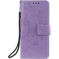 MAULUND iPhone 11 Læder Cover m. Pung Mandala Mønster Lilla