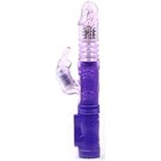Thrusting Rampant Rabbit Vibrator/Clitoris Stimulator Vibe with Rotating Beads, Purple
