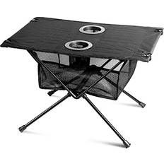 Camping & Outdoor ZUNE LOTOO Portable Camping Table Folding, Small Beach Table Foldable with Drink Holder & Mesh Storage