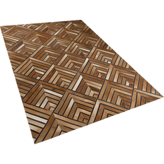 Leather Carpets Beliani Cowhide Area Rug TEKIR Brown