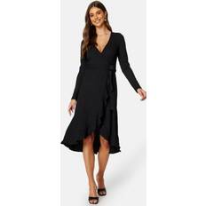 Slå om-kjoler - Sort Happy Holly Lianna Structure Frill Dress Black