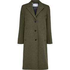 Femme - Vert Manteaux Selected Alma Single Button Coat - Ivy Green