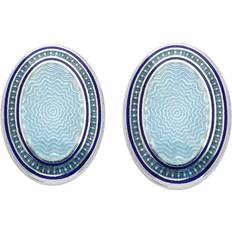 Blue - Men Cufflinks Deakin & Francis Cufflinks Blue Enamel Oval Blue