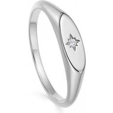 L - Men Rings Astley Clarke Silver Celestial Orbit Signet Ring Clear