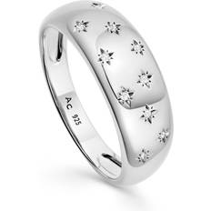 Astley Clarke Silver Celestial Tiny Star Wide Band Ring