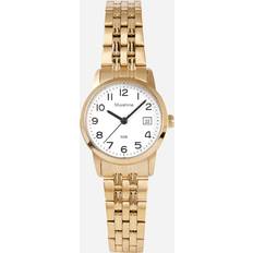 Moretime Klockor Moretime damklocka datum, guld/vit, 26 mm