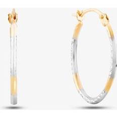 Gold - Hoops Earrings 9ct Two Colour Gold Oval Hoop Earrings 2.53.9119