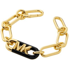 Or Bracelets Michael Kors MK Precious Metal-Plated Brass and Acetate Empire Logo Bracelet Gold