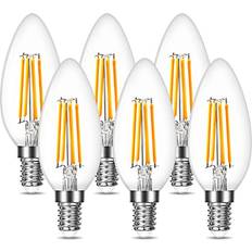 Lepro Lepro E14 LED Light Bulb, LED Candle Bulbs Small Screw, 4.5W, 470lm, 40W Incandescent E14 Bulb Equivalent, Vintage Filament SES E14 LED Bulbs, Warm Wh