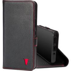 Mobile Phone Accessories Torro Samsung Galaxy A54 5G Leather Case with stand function Black with Red Detail