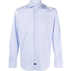 Polyamide Shirts FAY Fay spread-collar button-up shirt men Cotton/Polyamide/Spandex/Elastane Blue