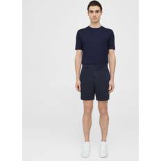 Theory Navy Zaine Cotton Linen Blend Shorts