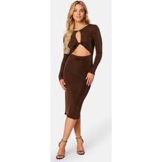 Bubbleroom L Kjoler Bubbleroom Rylin cut out dress Brown