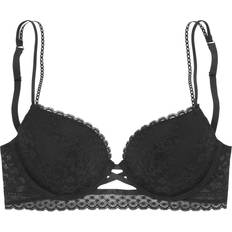 Blumen BHs Vivance Lascana Push-up-BH "Viola" Doppelträger, Spitze, für Damen, schwarz