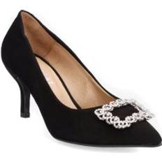 Pavement Højhælede sko Pavement Yasmin pumps sort ruskind med detaljer