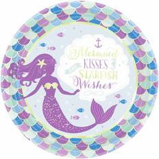 Amscan Havfrue paptallerkner 8 stk. Mermaid Wishes