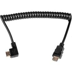 HDMI-spiralkabel vinklad, standard-standard A-A, 20-40cm