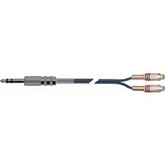 Kablar Quik Lok 1x6.3mm Ma ST > 2xRCA Fe
