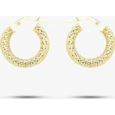 Jewellery 9ct Gold Diamond Cut Hoop Earrings 1.53.0319