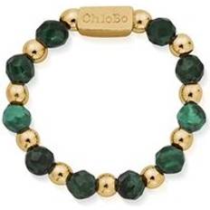 Gold Malachite Protection Ring Gold Green
