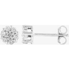 Jewellery 9ct White Gold 0.2ct Diamond Cluster Stud Earrings SKE17445-20