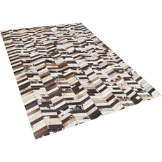 Leather Carpets Beliani Cowhide Area Rug Brown