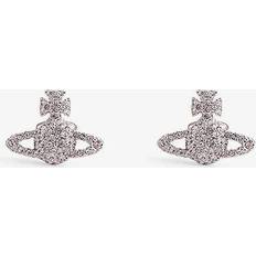 Vivienne Westwood Vivienne Westwood Jewellery Womens Platinum/ Crystal Grace Bas Relief Platinum-plated Silver-tone Brass and Crystal Earrings