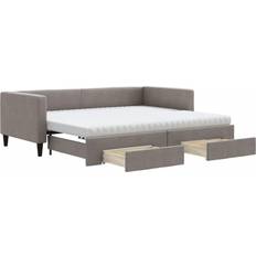 Metal - Sofá Cama Sofás vidaXL Cama Nido Con Cajones Tela Color Crema 90x200 cm Sofá 223cm