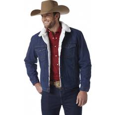 Outerwear Wrangler Men's Style Cowboy Cut Western Lined Jacket, Denim/Sherpa