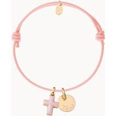 Beige Bracelets Merci Maman Personalised Enamel Cross Bracelet