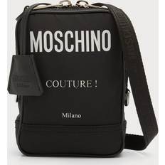 Moschino Bags Moschino contrast logo shoulder bag men Cotton One Size Black