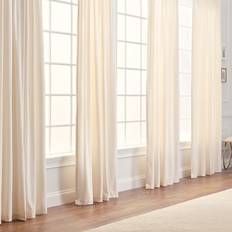 Curtains & Accessories Chanasya Chanasya Off White Velvet Panel Set 2 -Piece Classy Partial Blackout