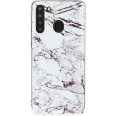 MAULUND Samsung Galaxy A21 Fleksibel Plastik Cover m. Marble Print Hvid Marmor