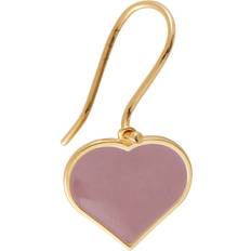 Design Letters Øreringe Design Letters Big Heart Enamel Ear hanger Gold plated pcs 15mm