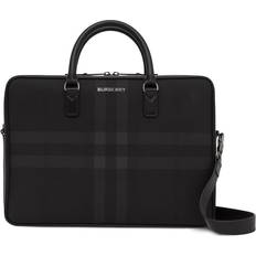 Cotton Briefcases Burberry Check-print leather briefcase men Thermoplastic Polyurethane TPU/Cotton One Size Black