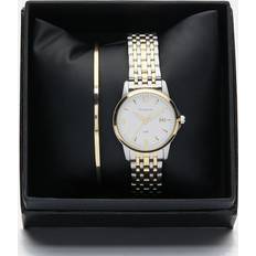 damklocka set med armband, bicolor, 28 mm