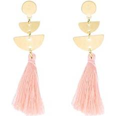 Soho Tassel Øreringe med kvaster Guld/Pink