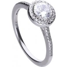 Platinum Rings Diamonfire Silver White Cubic Zirconia Cluster Ring R3616