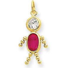 Children - Gold Charms & Pendants Bagatela 14k Yellow Gold July Boy Birthstone Charm Pendant