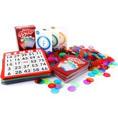 Board Games GSE Games & Sports Expert GSE Complete Bingo Game Set with Bingo Cards, Colorful Transparent Bingo Chips & Bingo Calling Cards Deck 100 Bingo Cards & 1,000 Bingo Chips