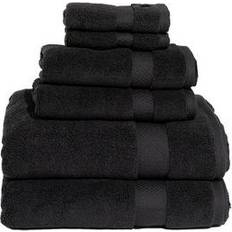 Polyester Towels Velvet Signature Solid Bath Towel Black