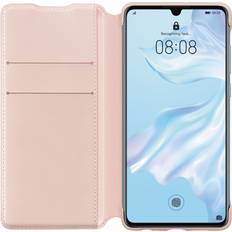 Huawei p30 wallet cover, pink Rosa